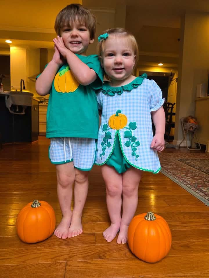 Appliqué Pumpkins Skirted Bubble
