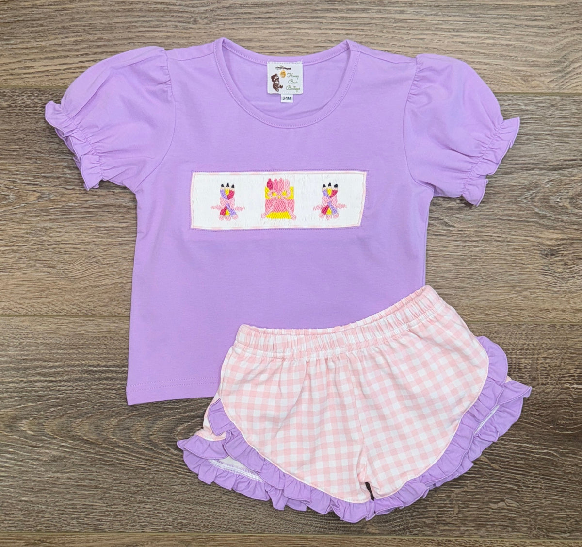 Smocked Tied up in Bows Short Set