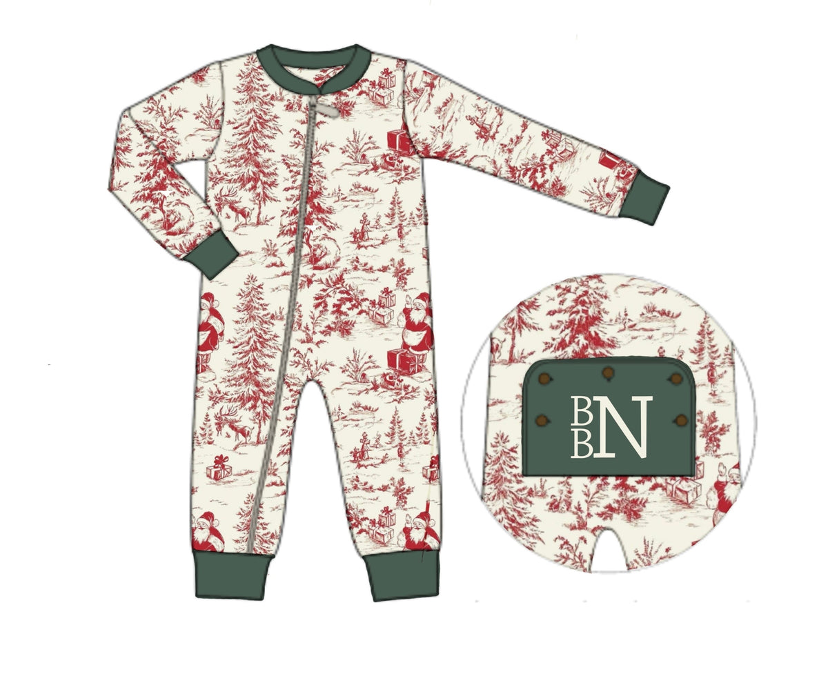 PO53 Santa Toile Non-Ruffle Zippy