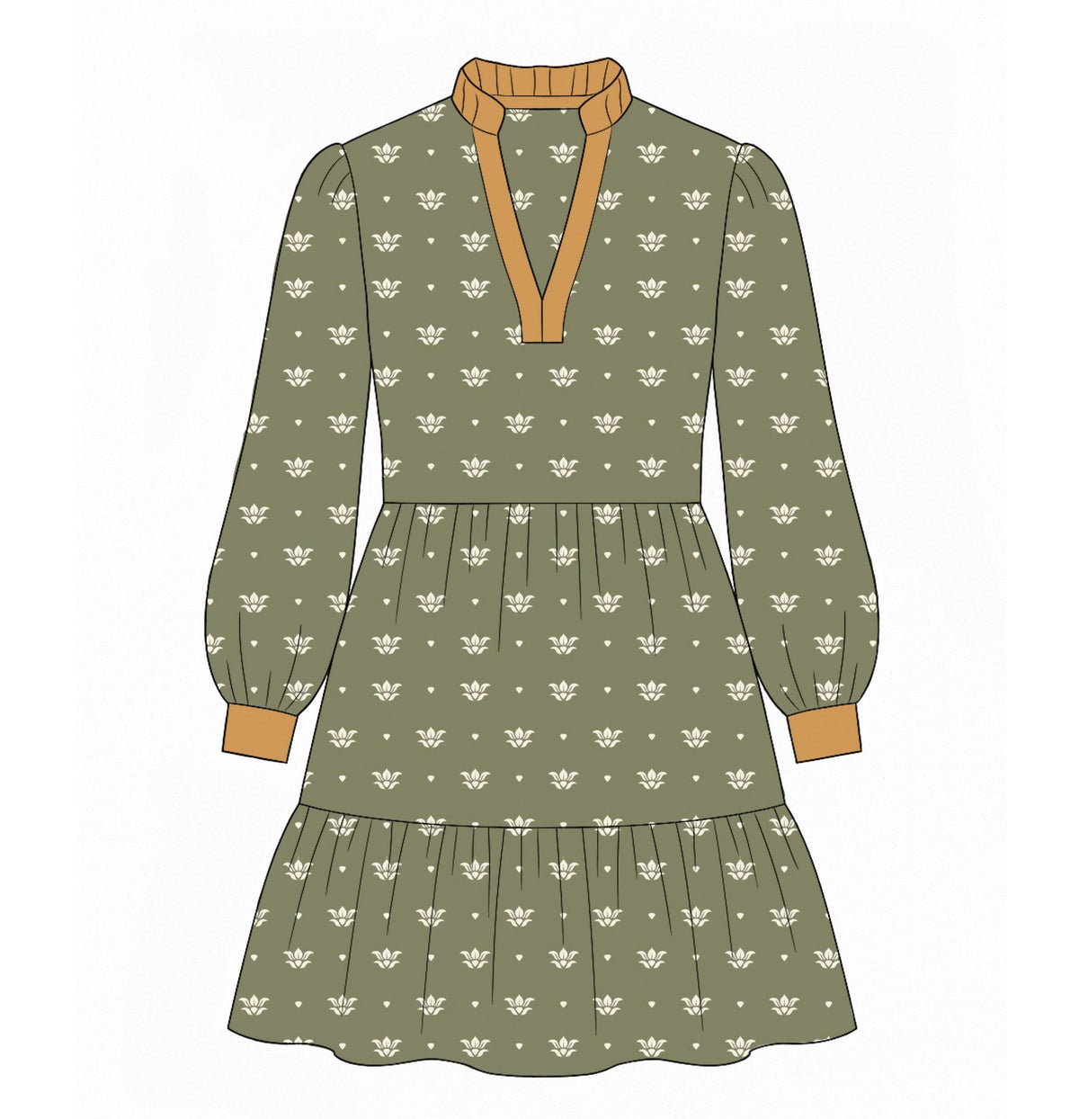 PO91WS Fall Floral & Plaid Adult Dress 2XL PO91WS Fall Floral & Plaid Adult Dress 2XL