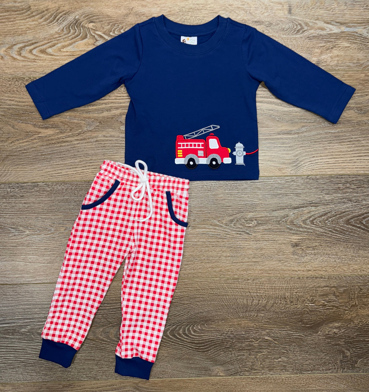 Appliqué Fire Truck Jogger Set