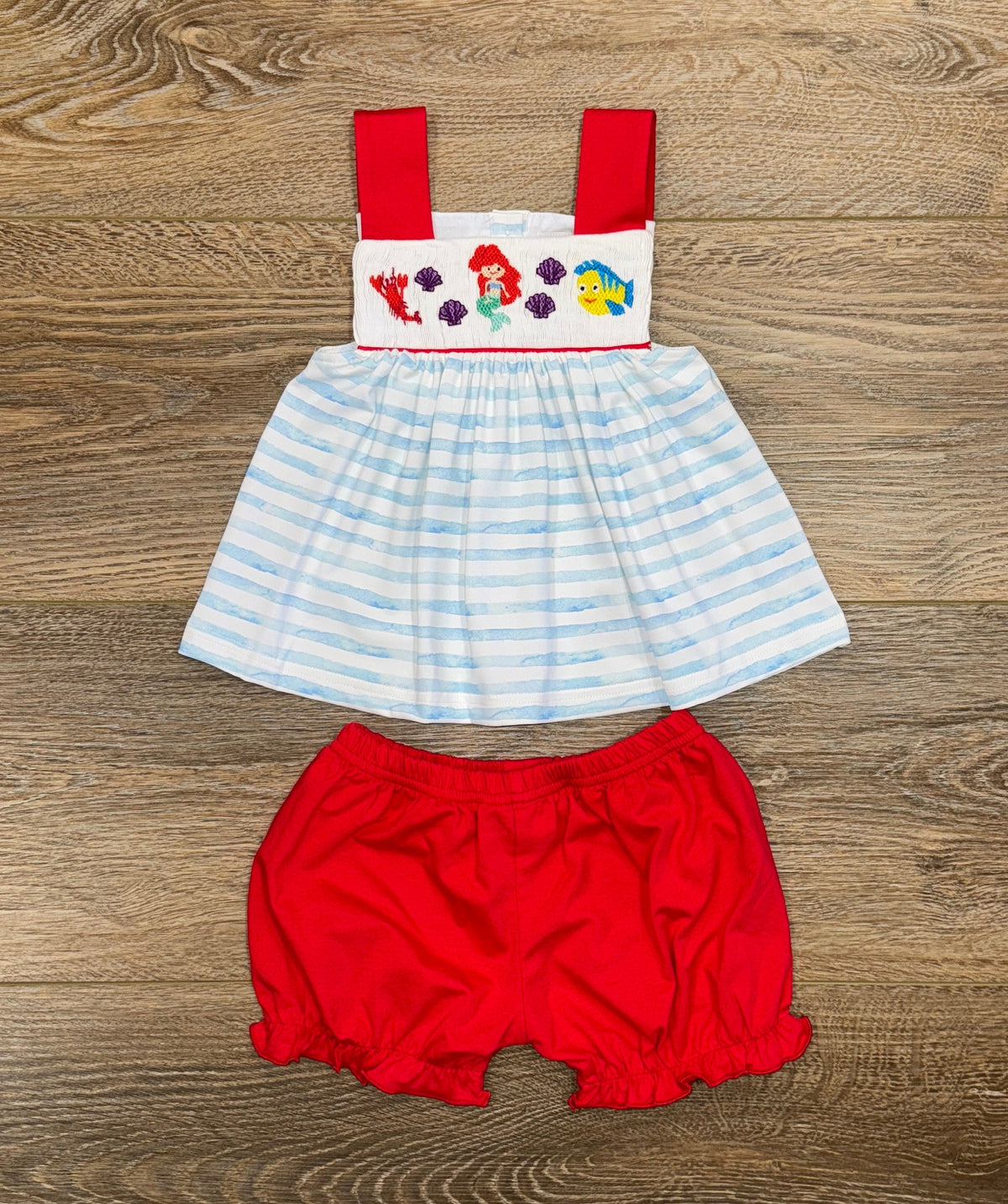 Smocked Mermaid Princess Short Set