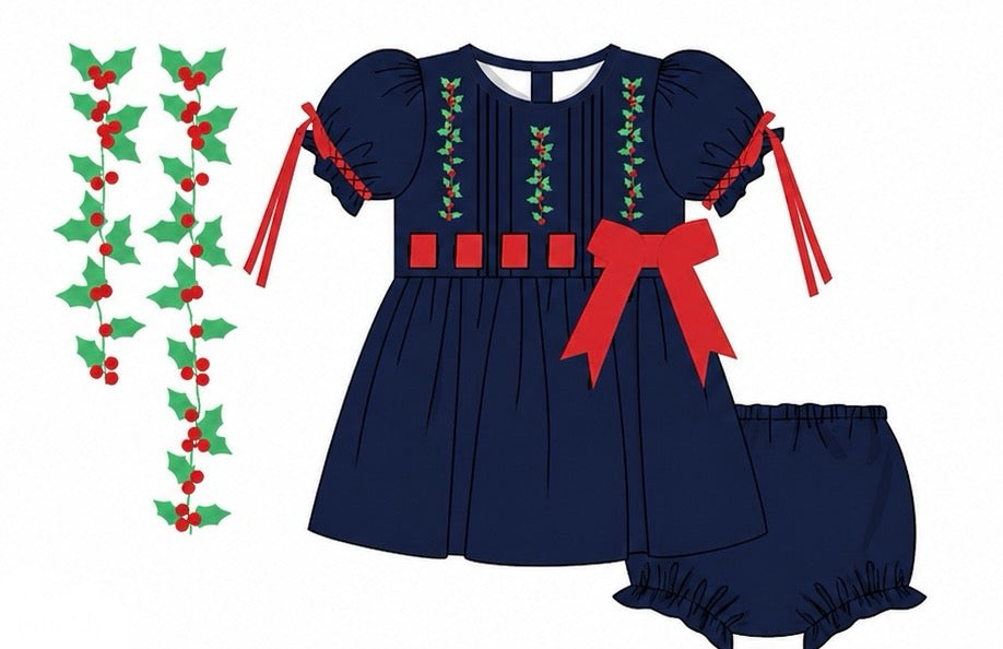PO53 Holly-Days Bloomer Set (5T+ Dress Length)