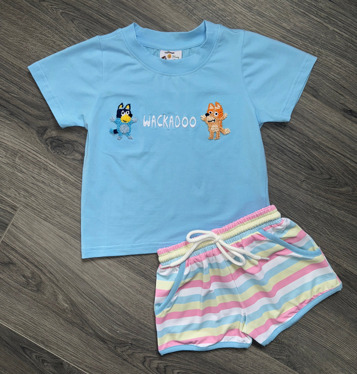 French Knot Blue Heelers Boy Short Set "WACKADOO"