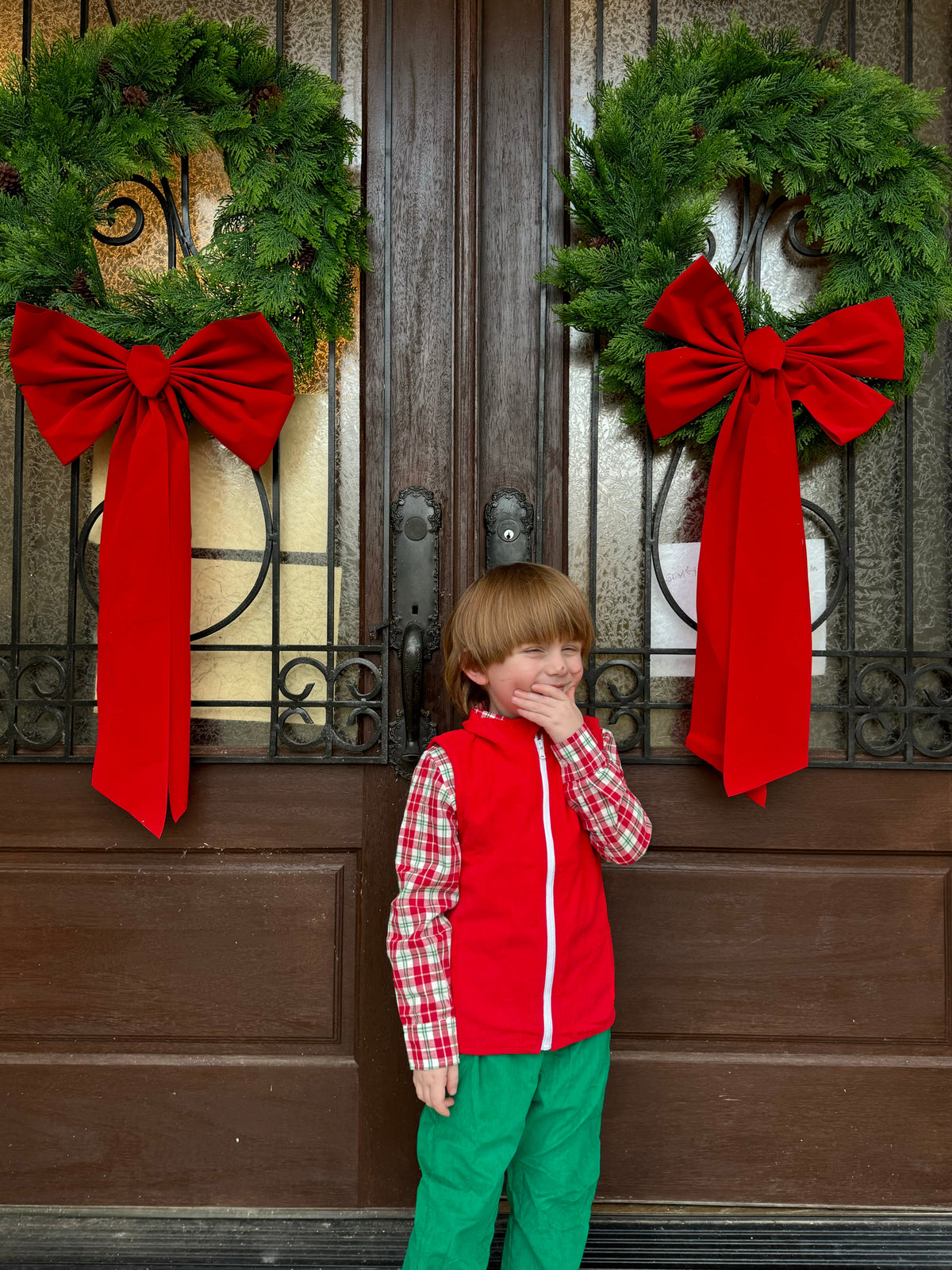 Christmas Plaid Vest/Pant Set