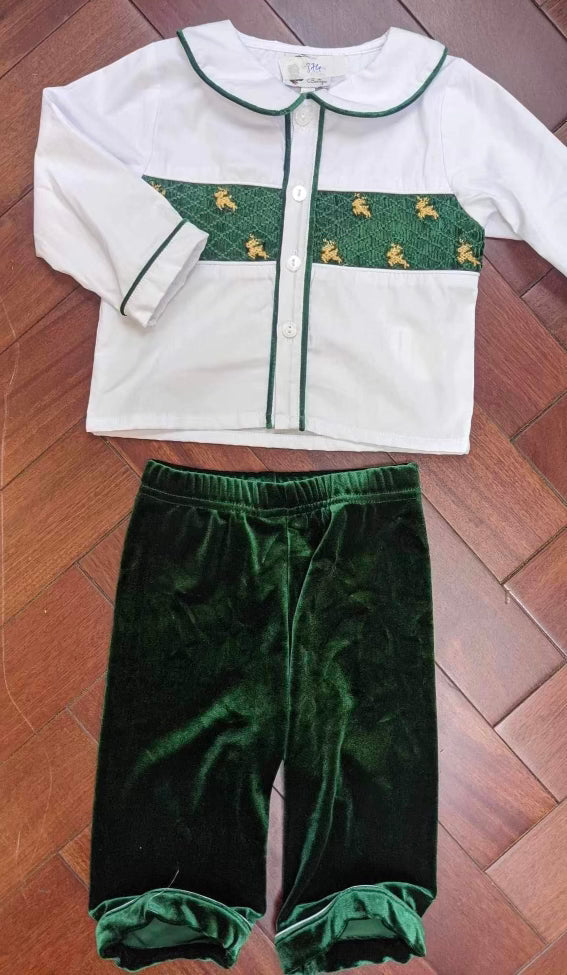 Velvet Reindeer Pant Set