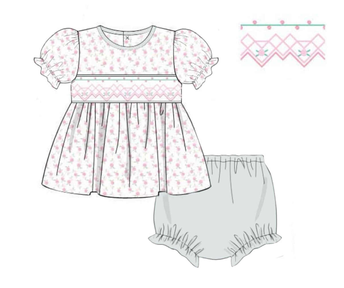 PO44 Sage Smocks Bloomer Set