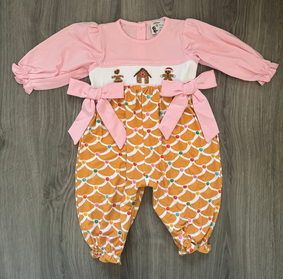 Smocked Gingerbread Houses Romper