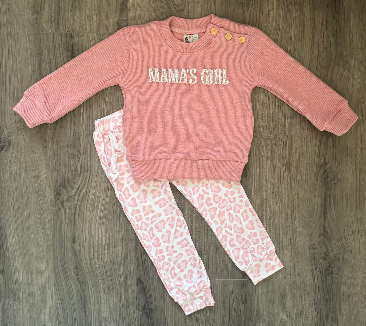 French Knot "Mama's Girl" Leopard Jogger Set